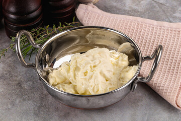 Italian soft young cheese stracciatella