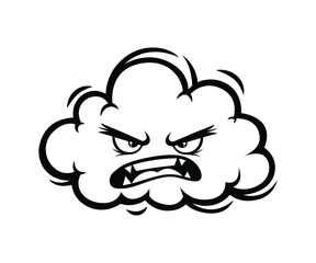 Cartoon angry cloud vector