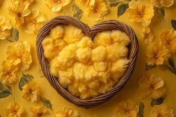 Newborn Digital Backdrop with Basket and Flowers