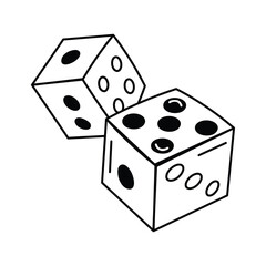 Rolling dice game icon, perfect for gaming