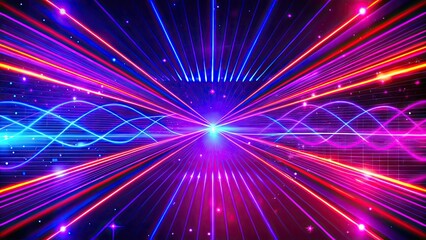 Colorful light beams creating a futuristic tunnel effect.