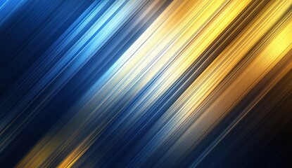 Abstract Blue and Gold Diagonal Light Streaks Background