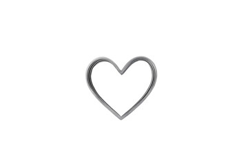 Fototapeta premium Minimalist heart outline on a clean white background, simple and elegant design