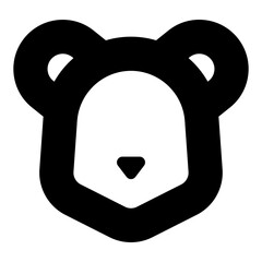 Bear head icon - Minimal, outline style 