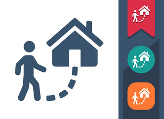 Going Home, Coming Home, Man Walking Icon