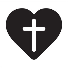 Obraz premium Jesus Cross Heart Vector illustration - Heart Shape ClipArt Design 