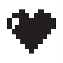 Obraz premium Pixel Heart Vector illustration - Heart Shape ClipArt Design 