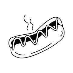 A delicious hotdog representing a classic carnival or fair food