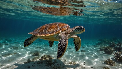 Obraz premium green sea turtle