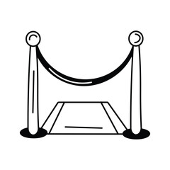 Vip entrance red carpet vector design, a welcome red mat, concept of cinema premier editable icon