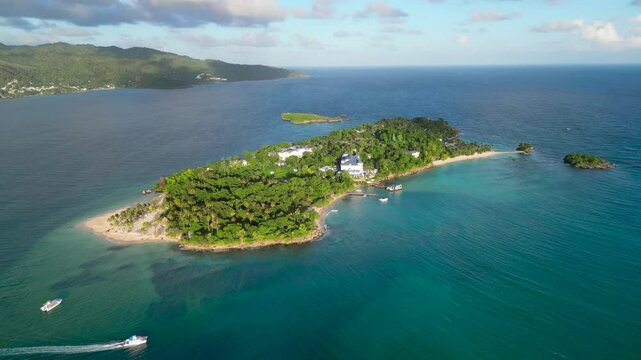Aerial view of Cayo Levantado Dominican Republic