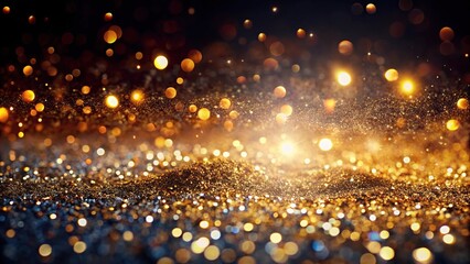 Fototapeta premium Low angle view of glitter light effect on dark background