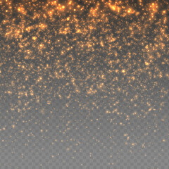  Light effects on Christmas background. Gold Dust PNG. Christmas and sparkling overlay texture for your design.