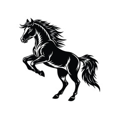 Majestic Horses Silhouette - Wild Horses in Motion Vector Art Design