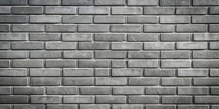 Fototapeta Low angle view of monochrome grey brick wall with repeating pattern