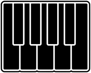 music illustration piano silhouette keyboard logo instrument icon musical outline concert sound classical melody play musician synthesizer key jazz shape kids vector graphic background