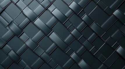 Fototapeta premium Various black paper shopping bags with minimalist patterns are neatly arranged on a dark surface, showcasing a modern and high-quality aesthetic