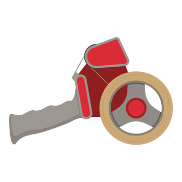 red tape dispenser with beige tape clip art preview