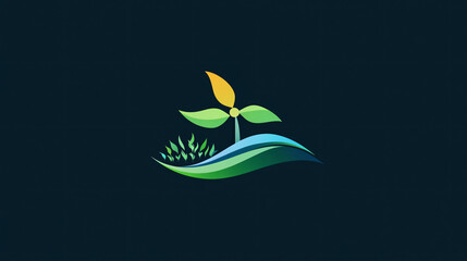 An innovative logo for a renewable energy company, showcasing eco-friendly elements.