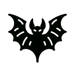 AI Generated Bat Icon in Black Isolated in White Background. Bat Symbol Logo Vector Design for Graphic Resources