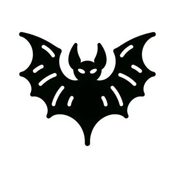 AI Generated Bat Icon in Black Isolated in White Background. Bat Symbol Logo Vector Design for Graphic Resources