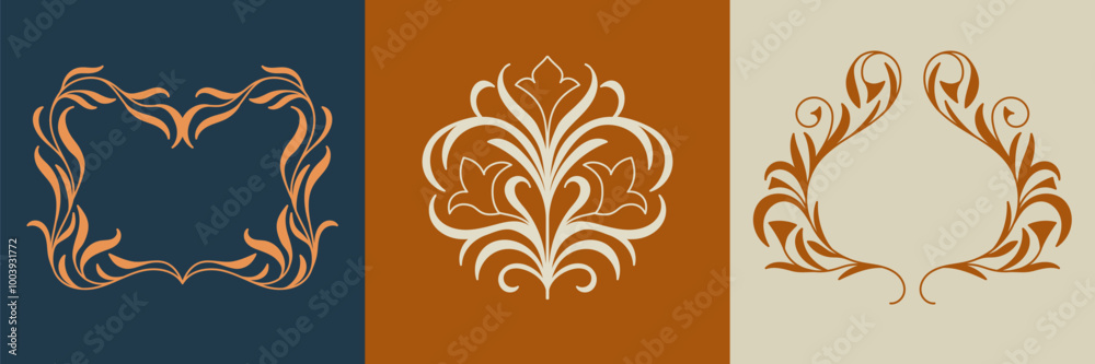 Poster Vector logo design template  - abstract vintage badge and emblem with copy space for text, simple minimalistic background