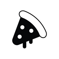 pizza glyph icon with white background vector stock illustration