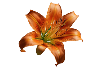 orange lily isolated on white