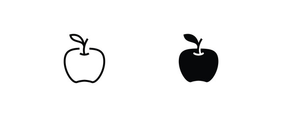 Apple vector icon. Apple fruit icons button, vector, sign, symbol, logo, illustration, editable stroke, flat design style isolated on white linear pictogram