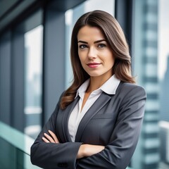 Fototapeta premium A businesswoman with confidence in office
