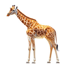 Giraffe Standing on Black Background