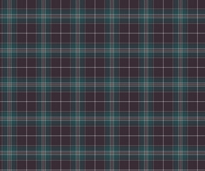 Plaid fabric pattern, purple, green, white, seamless for textiles, and for designing clothes, skirts or decorative fabrics. Vector illustration.