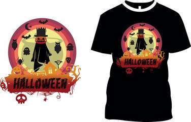 Halloween Scary T Shirt Design Template for Happay Halloween