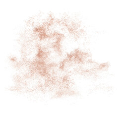 3D rendering of scattered sand granules or fine dirt on transparent background
