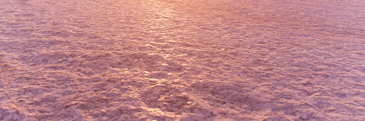 Close-Up of Pink Salt Flats at Sunset in Ukraine