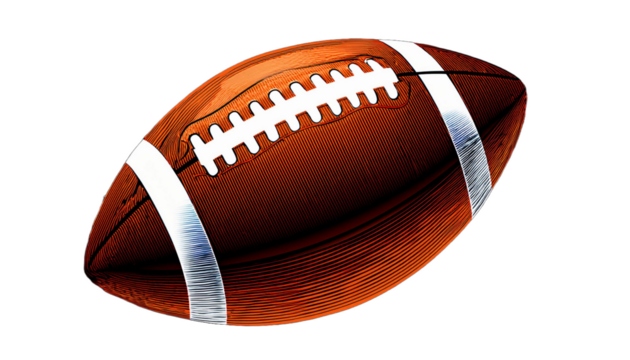 american football isolated on white