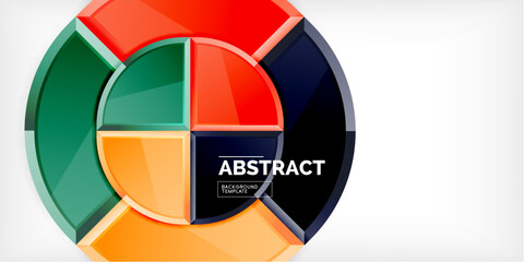 Obraz premium Glossy circles geometric background. Vector Illustration For Wallpaper, Banner, Background, Card, Book Illustration, landing page