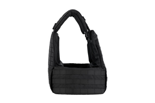 black body armor on a white background