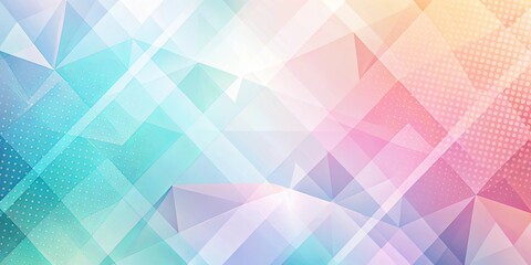 Abstract Geometric Background with Triangles, Lines, and Dotted Pattern in Soft Pastel Colors