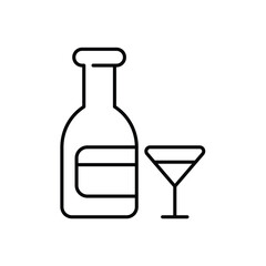wine line icon with white background vector stock illustration