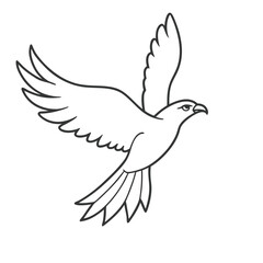 Obraz premium outline of a bird for coloring pages for kids