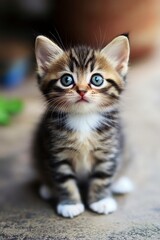 Fototapeta premium Beautiful and wonderful cute kitten wallpaper .generative ai