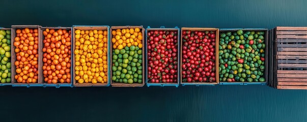 Digital supply chain management for reducing food shortages, top view, improving global food distribution, advanced tone, Vivid