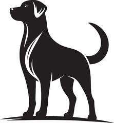 A single dog outline silhouette illustration in white background