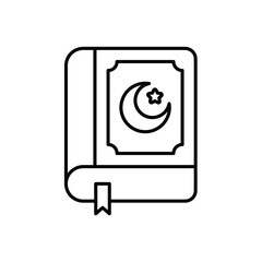 quran line icon with white background vector stock illustration