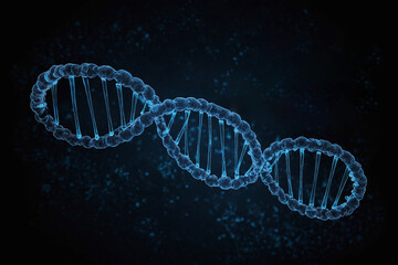 dna strand on blue background
