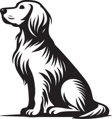 Fototapeta premium A single dog outline silhouette illustration in white background