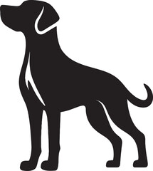 A single dog outline silhouette illustration in white background