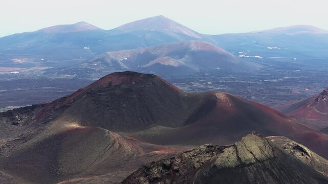 Aerial view of Timanfaya national park in Lanzarote