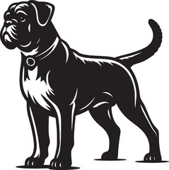 A single dog outline silhouette illustration in white background